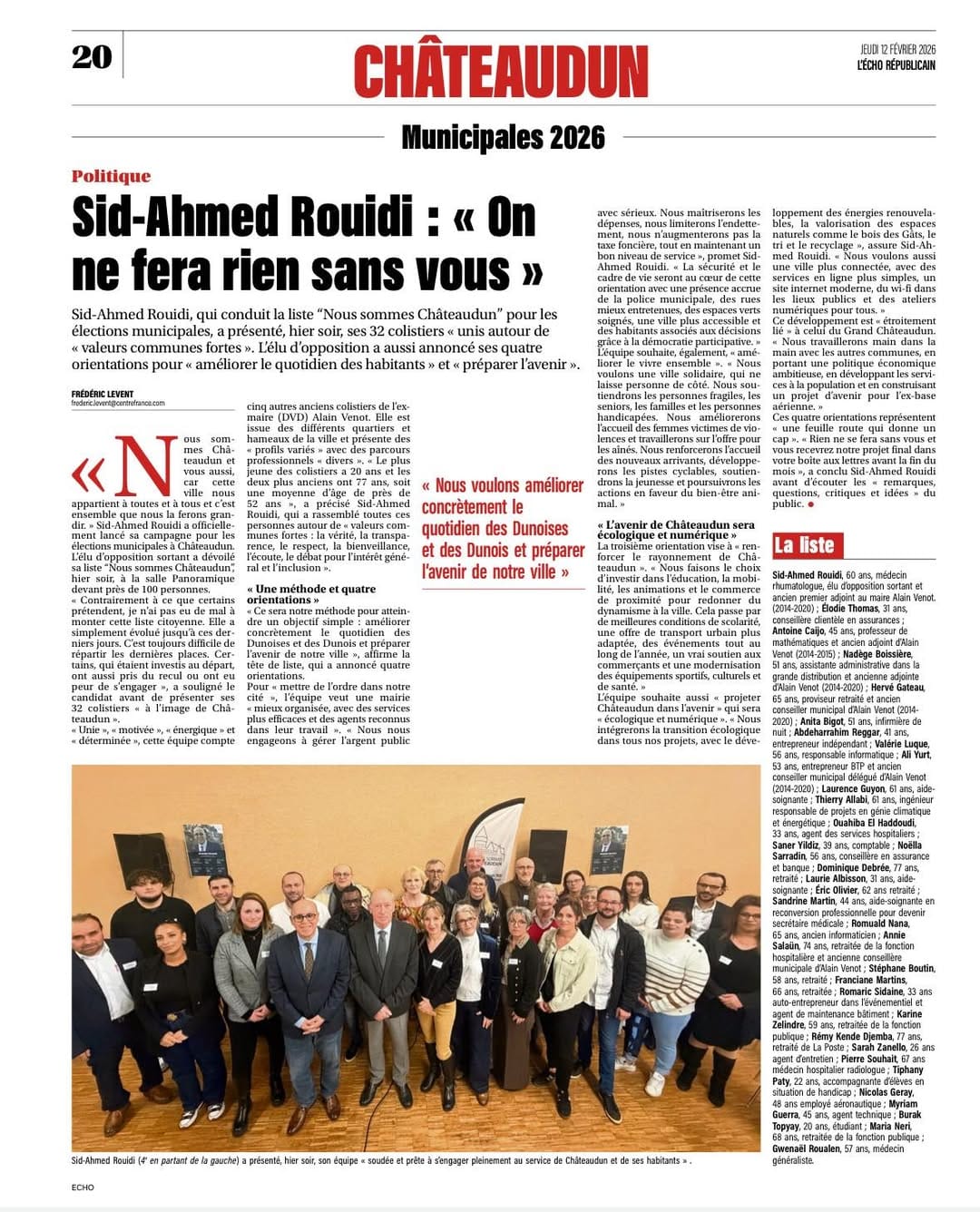 Présentation de la liste complète